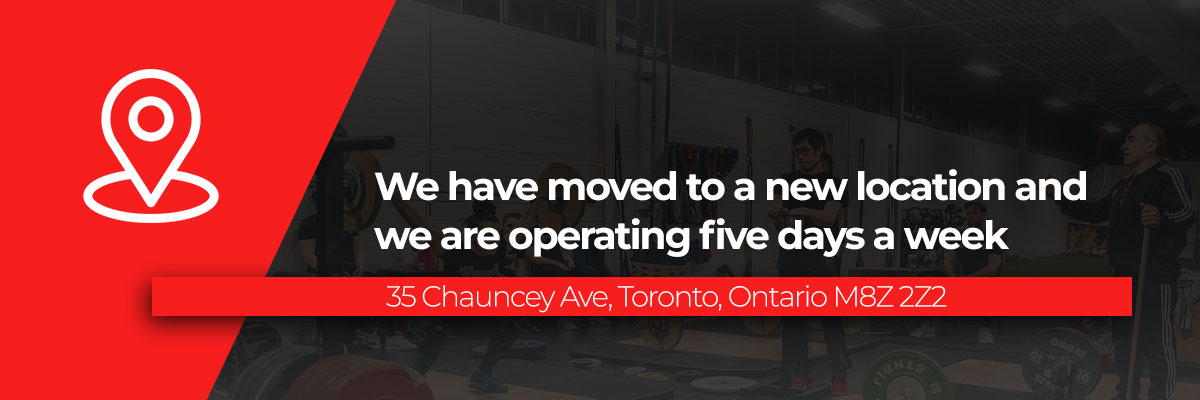 Varbanov Weightlifting Gym has moved to a new location - 35 Chauncey Ave, Toronto, Ontario M8z2z2